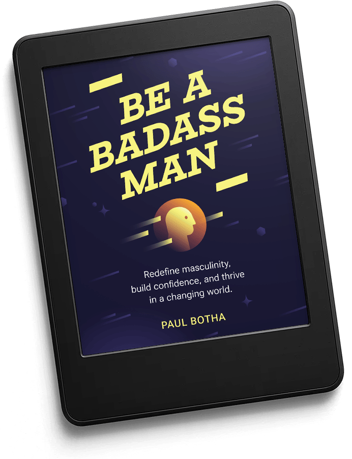 Be a Badass Man eBook mockup on Kindle device