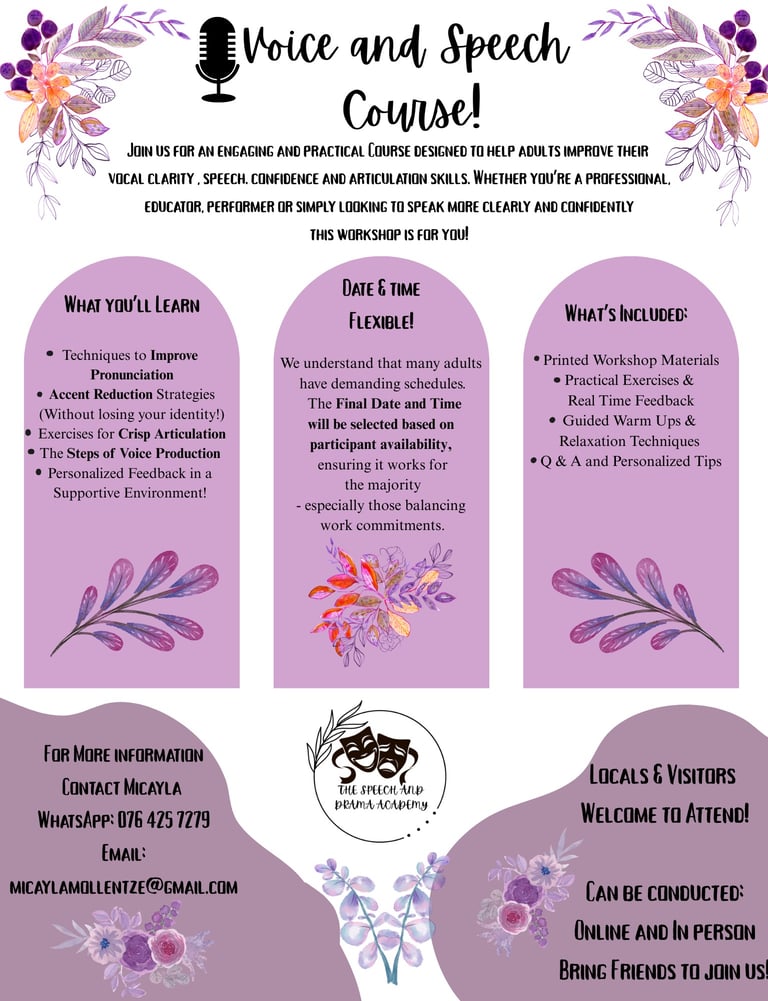 Voice and speech course