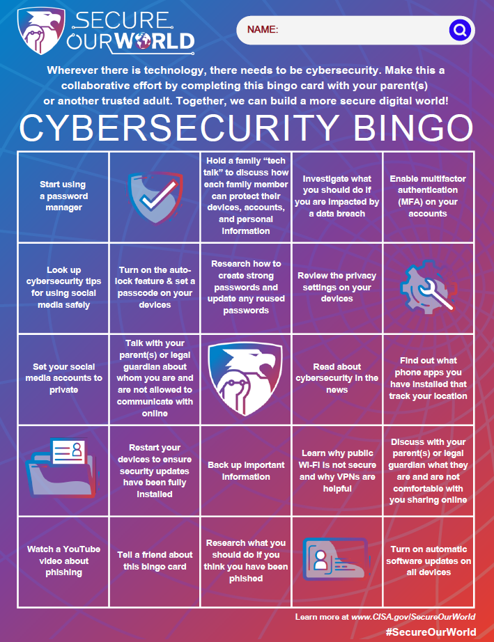 Cyber Security Bingo