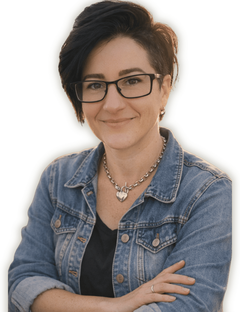 Image of a smiling woman with glasses