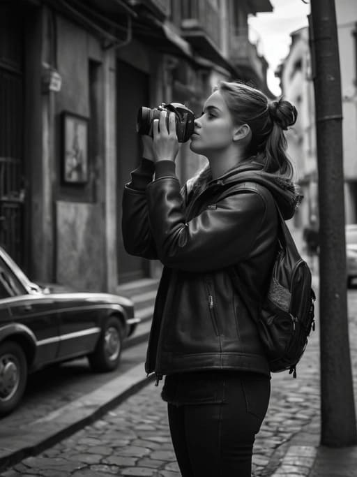 Fotografia em preto e branco de um retrato expressivo, mostrando como a fotografia captura momentos 
