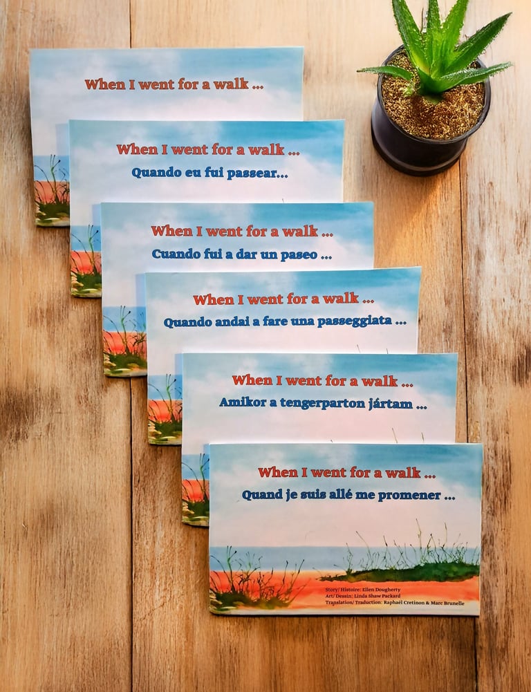 5 books of the same content in different languages.