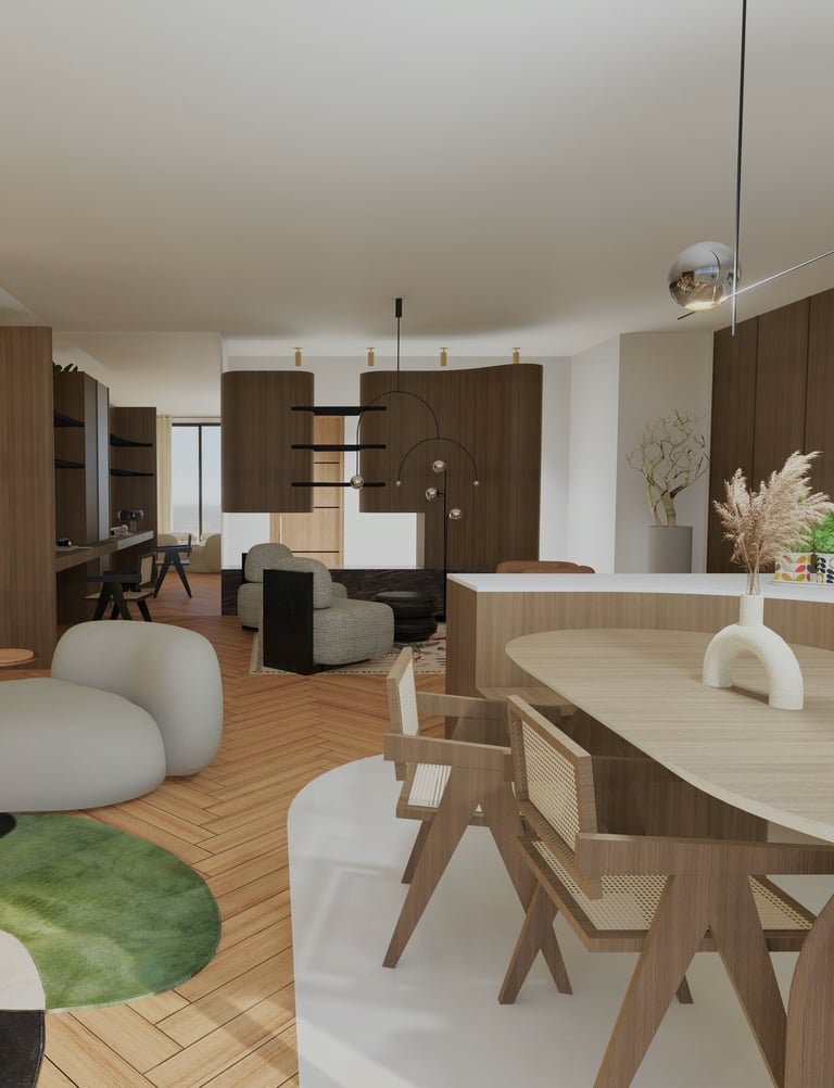 loft épuré, minimaliste, matériaux nobles 