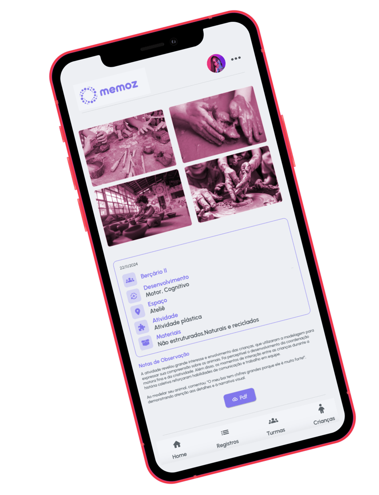 Aplicativo Registro e documentação pedagógica