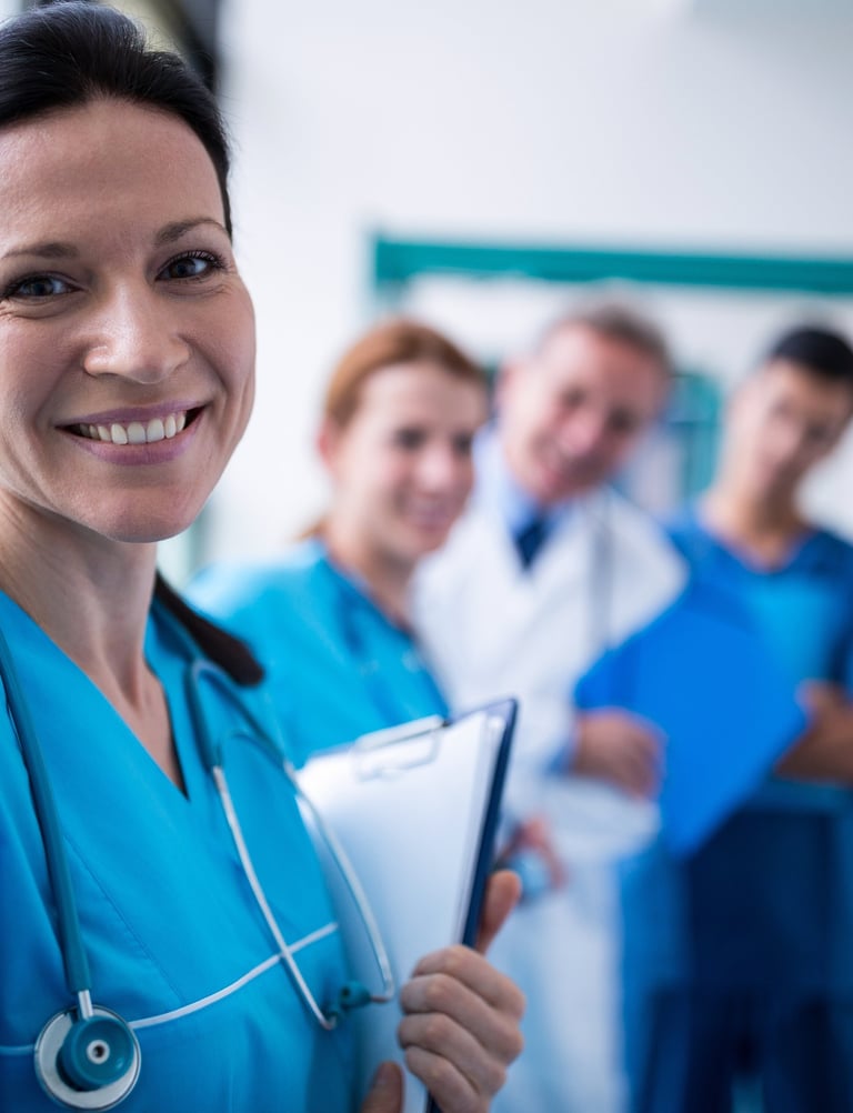 Equipe de saúde, pronta para atender suas necessidades