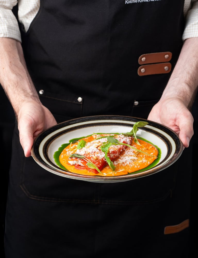 restaurant waiter with a dish