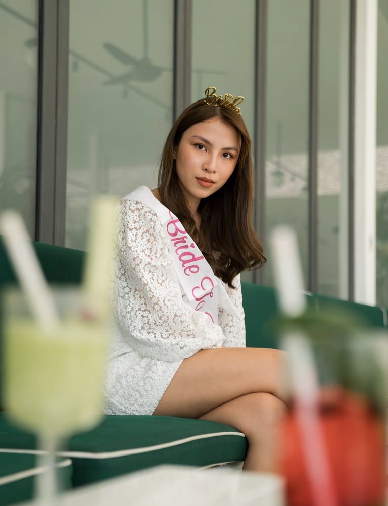 Bride portrait during bachelorette celebration at Batu Belig Beach Seminyak Bali