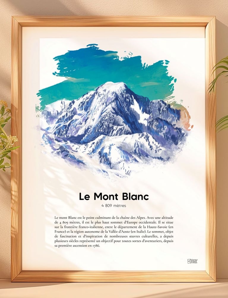 Affiche décorative Le Mont Blanc par Le Murmure des Murs