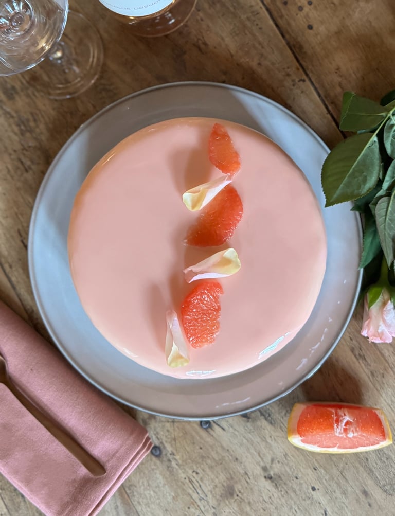entremet rose pamplemousse