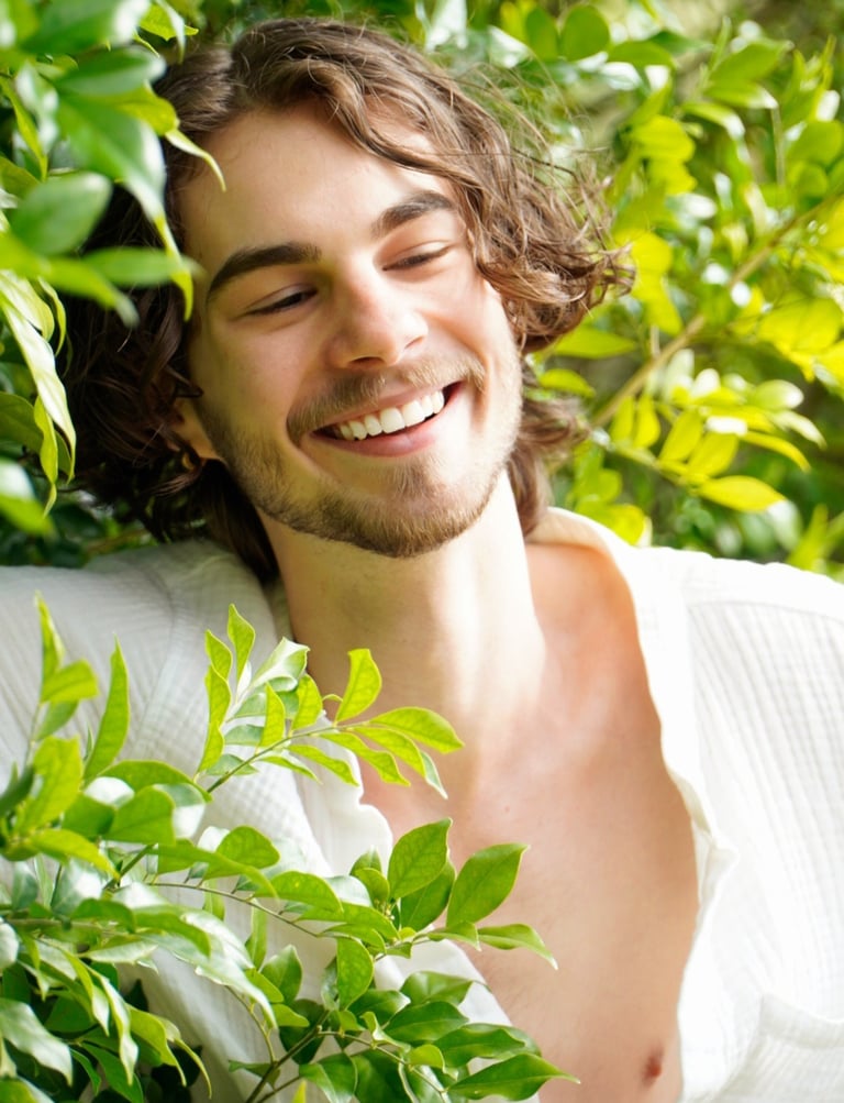 a man with a beard and a white shirt