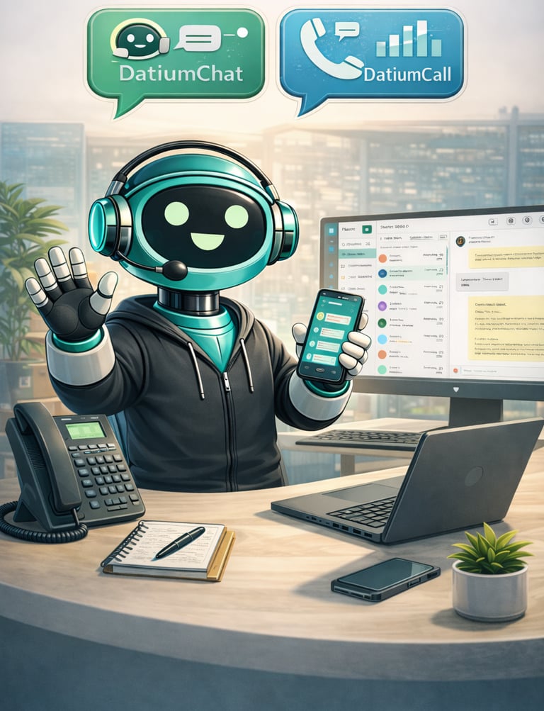 Herramientas de Datium360 para unificar WhatsApp con IA y telefonía