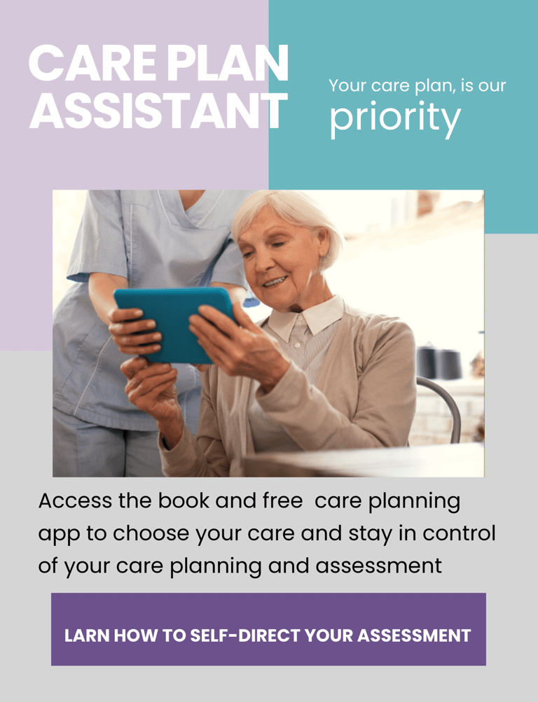 Free app and eBook to help you to Create Your Care Plan and prepare for care assessment