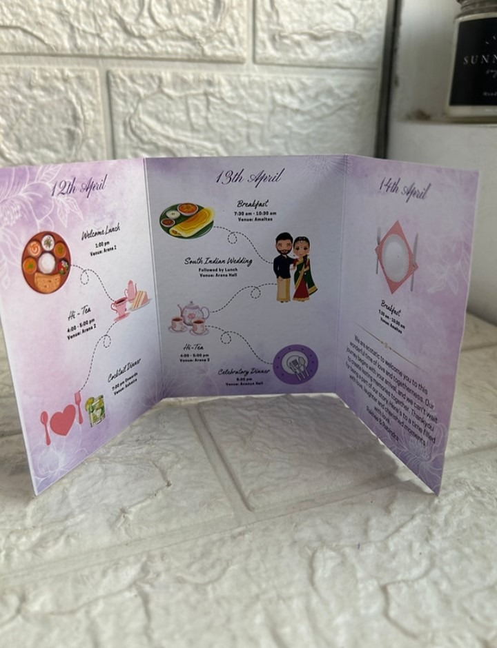 Twofold Itinerary card by Geet Events