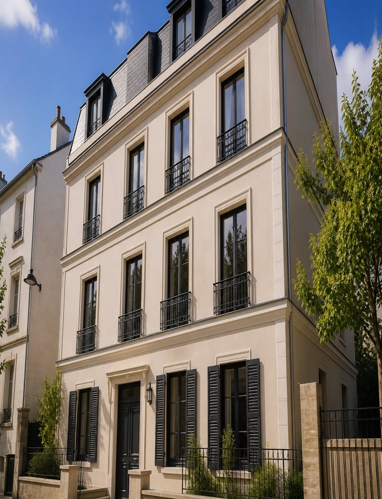 Rénovation de façade avec enduit extérieur à Paris