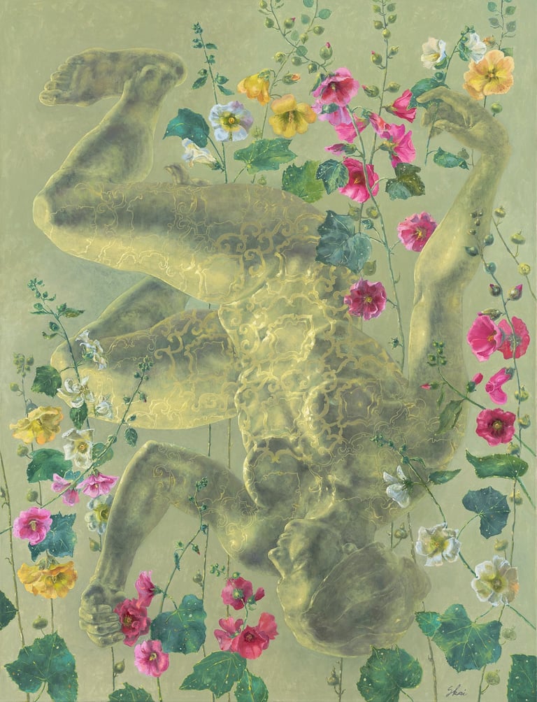 Summer memories, Skaiste Verdingyte, composition, oil on canvas, painting, Lithuanian artist