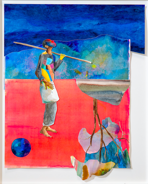 Marie-Anita Gaube  Le Souffleur collage galerie maxime allain exotique 