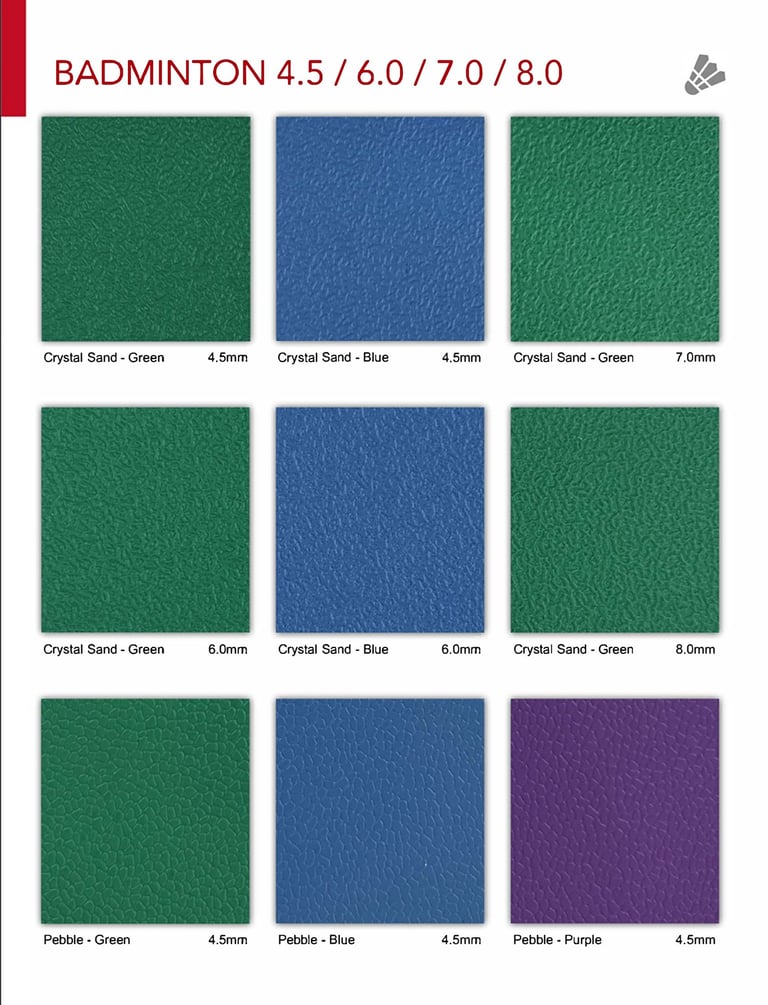 Badminton PVC flooring BWF Approved