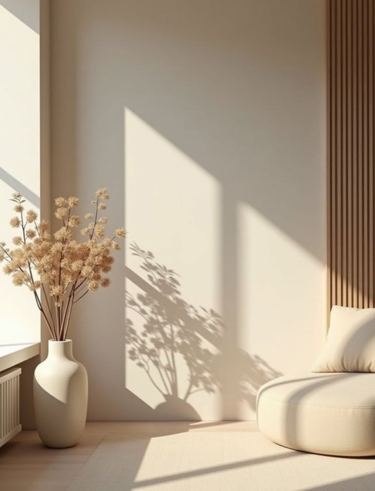 Intérieur minimaliste et apaisant pour un espace d’échange et de réflexion personnelle