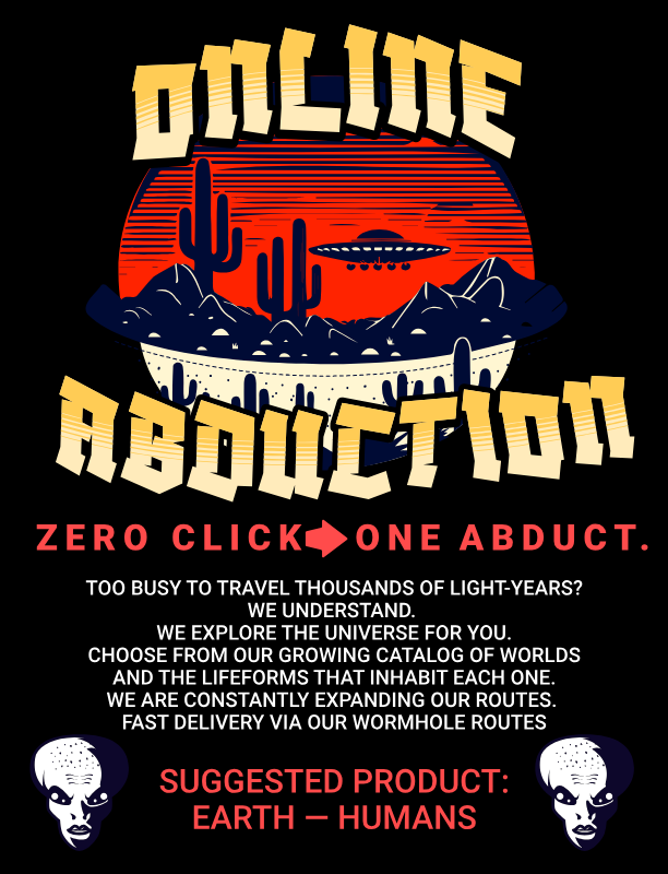Galactic abductions Agency sci-fi parodie