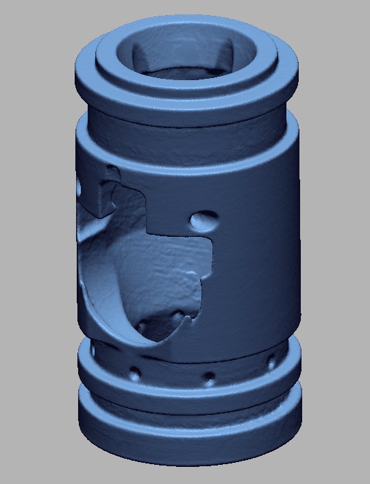 Escaneo 3d de cuerpo de valvula de acero inoxidable