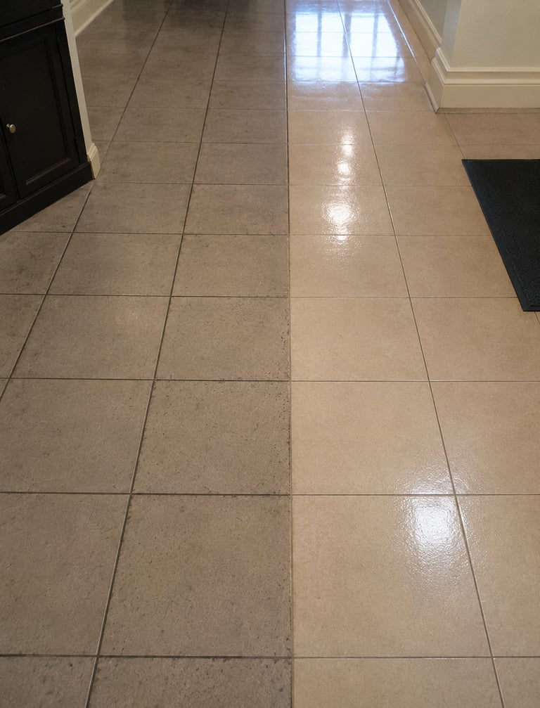 Commercial tile and grout cleaning results for high-traffic business floors in Mid-Michigan