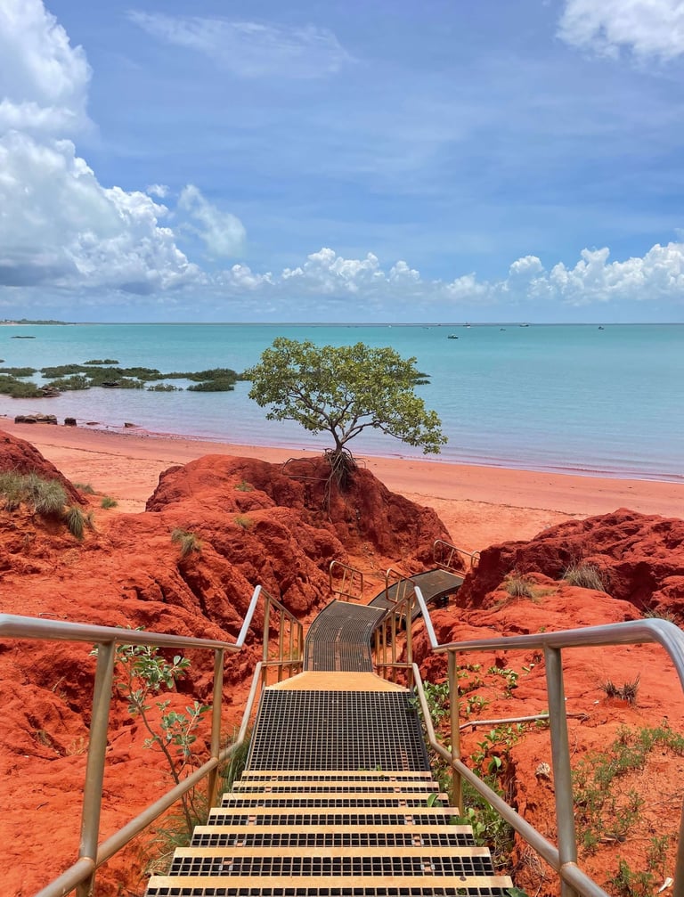 Stairs down to Simpsons Beach in Broome WA