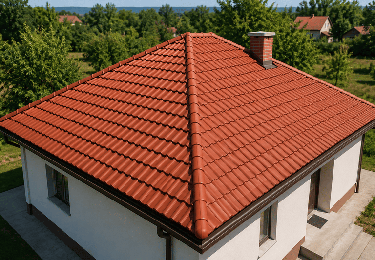 Toiture à 4 pans en tuiles rouges : élégance et protection durable