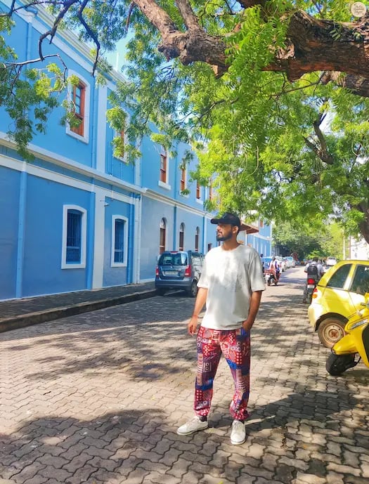  Aurobindo Ashram area with French colonial vibes.