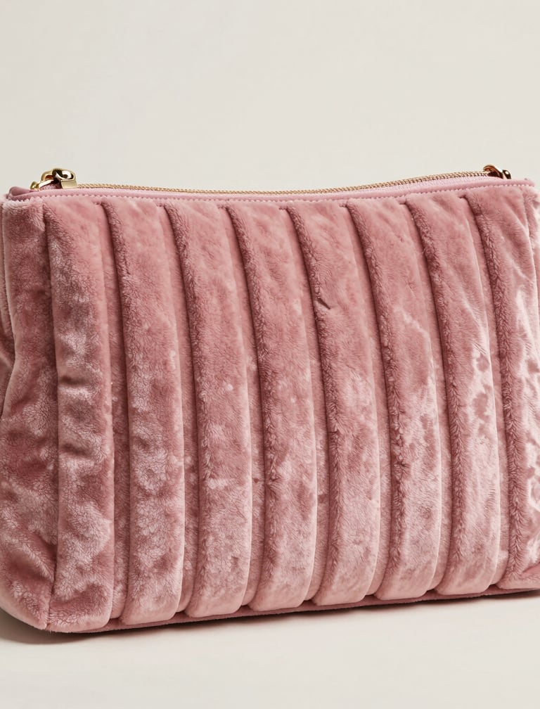 A green clothes hanger holds a perforated white garment with textured material. Slight colorful stitching is visible on the fabric, which features numerous small holes.