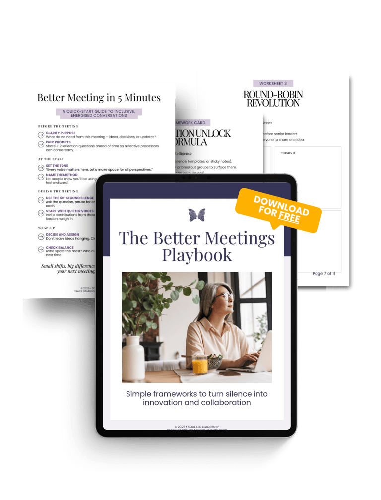 Free Better Meetings Playbook – simple frameworks for inclusive, innovative team meetings.