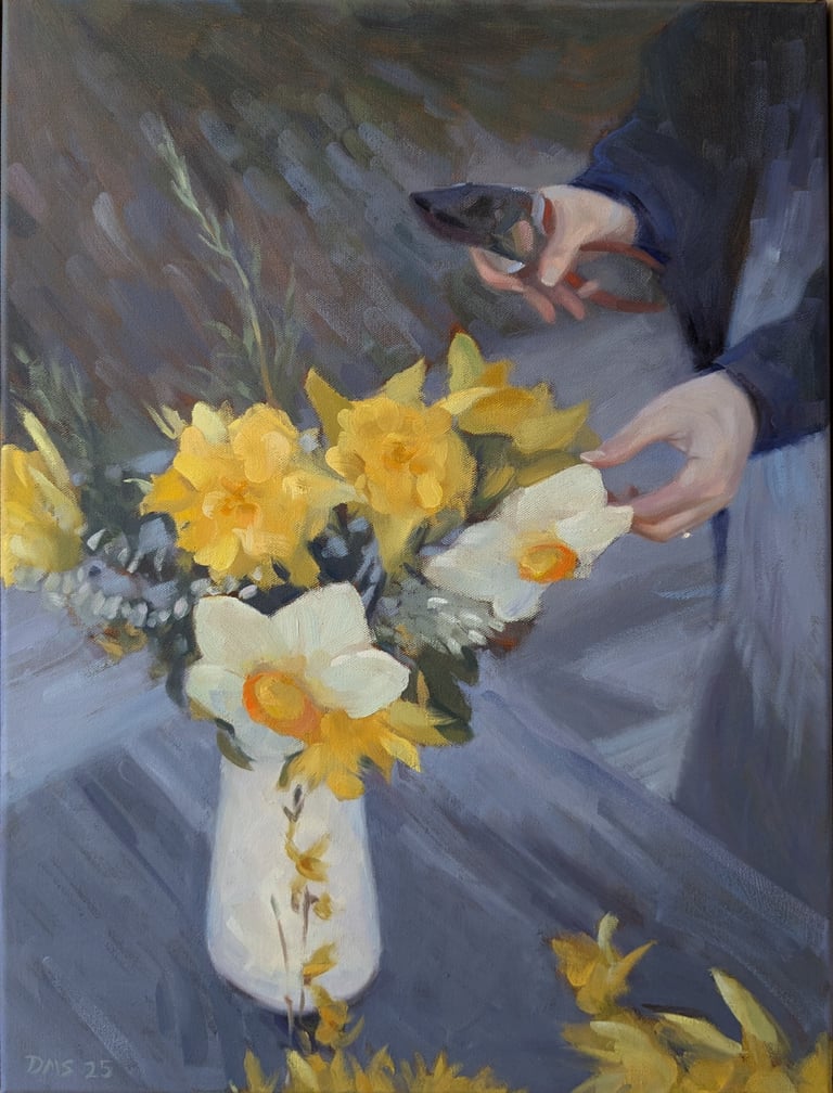 Daffodils - Painting by David Shimp