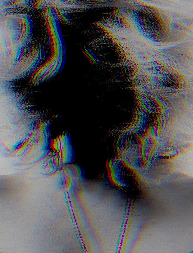 a black & white photo of a woman's chest mysterious author abyss no facelvf.lvx