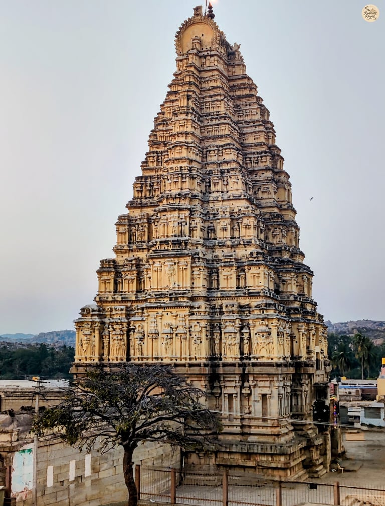 Raja Gopuram of Virupaksha Temple—Hampi’s glory seen from Hemkuta Hills.