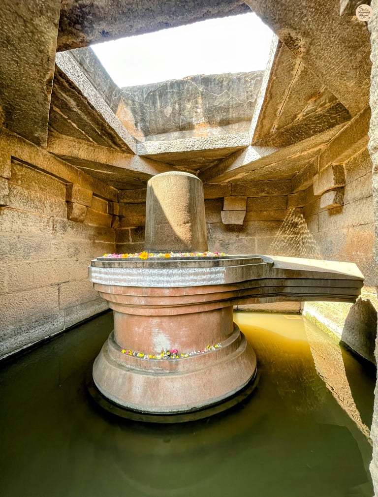 Badavalinga in Hampi—where the sacred Shivalinga rests in silent waters.