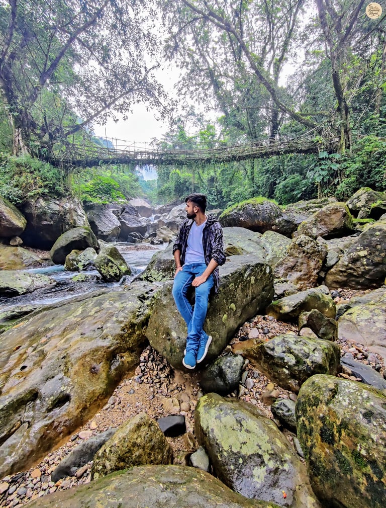 Single Decker Root Bridge – A Trek Woven in Roots and Rock