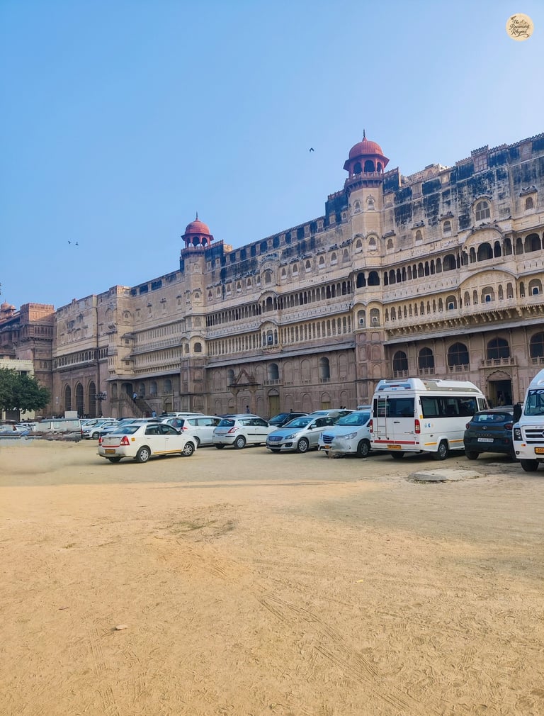 Majestic view of Junagarh Fort in Bikaner, showcasing its grand sandstone architecture.