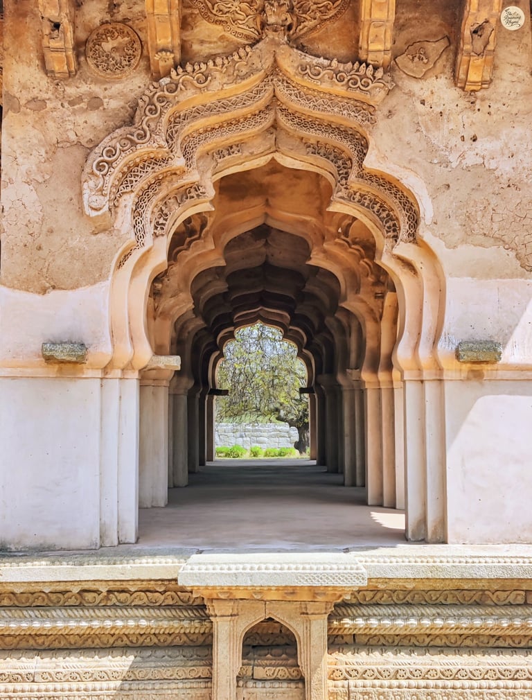 Lotus Mahal of Hampi—petal-like arches blooming in stone and time.