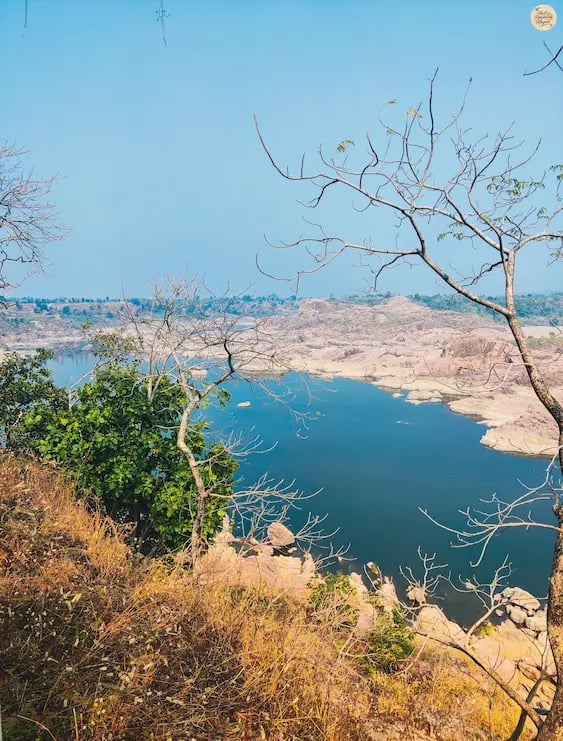 Gharial Viewpoint in Panna National Park, Madhya Pradesh, a peaceful scene of nature and wildlife.