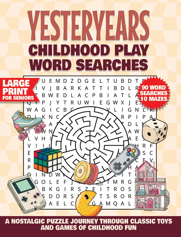 childhood play word search retro toys and games large print nostalgic puzzle book liora onyx cover