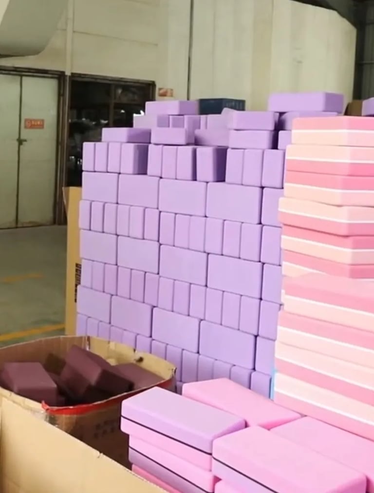 Yoga blocks packed for bulk orders and export shipment