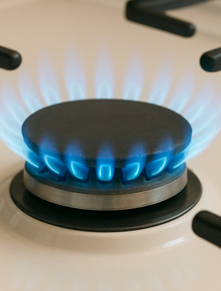 lit gas burner in Cumberland