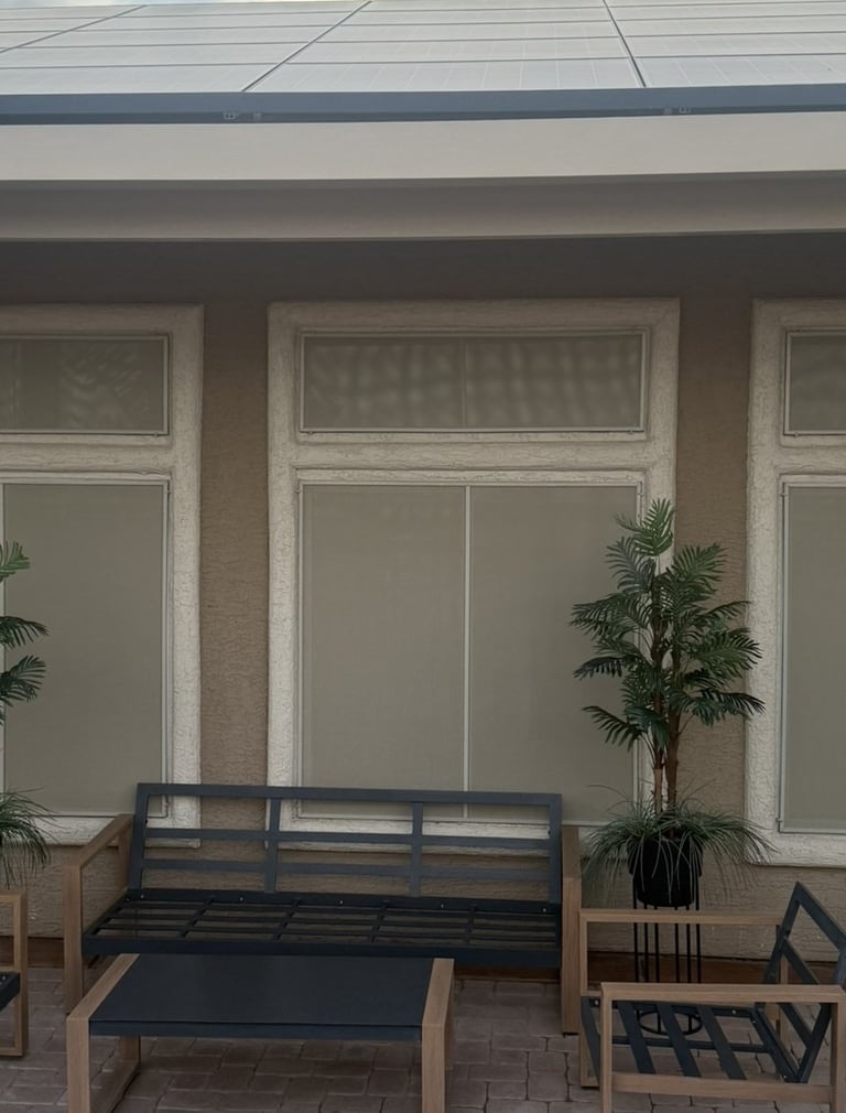 New vertical and horizontally oriented solar screens.