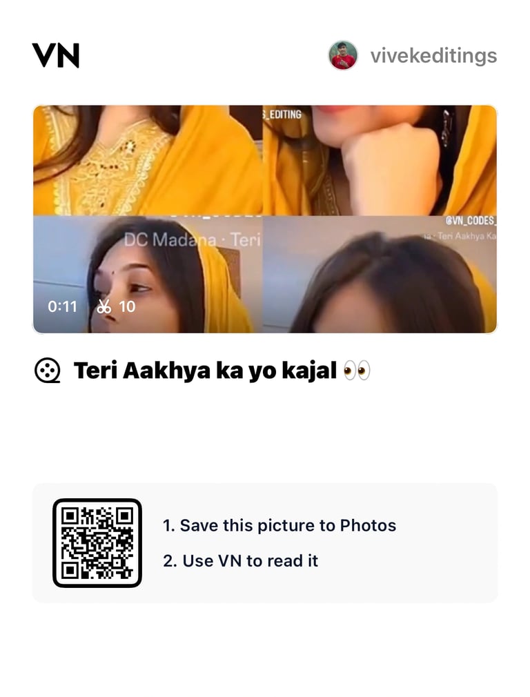 Teri Aakhya Ka Yo Kajal VN Template Code