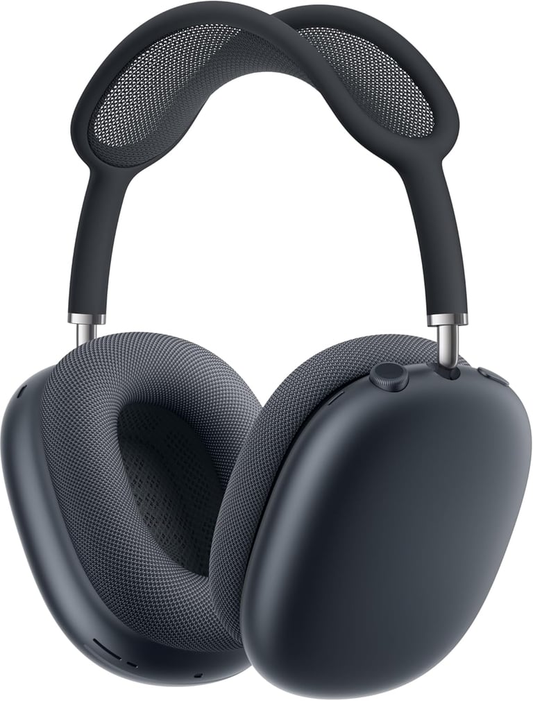 Space Gray over-ear wireless noise cancelling headphones with mesh headband and memory foam ear cushions.