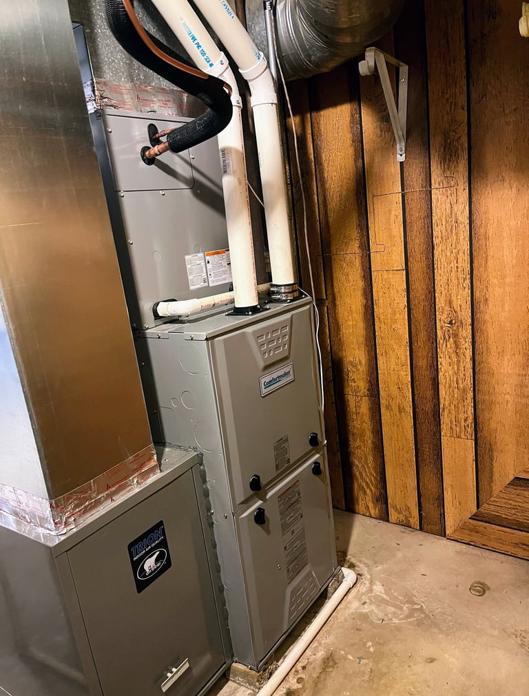 A new furnace install in a home in Watertown, WI.