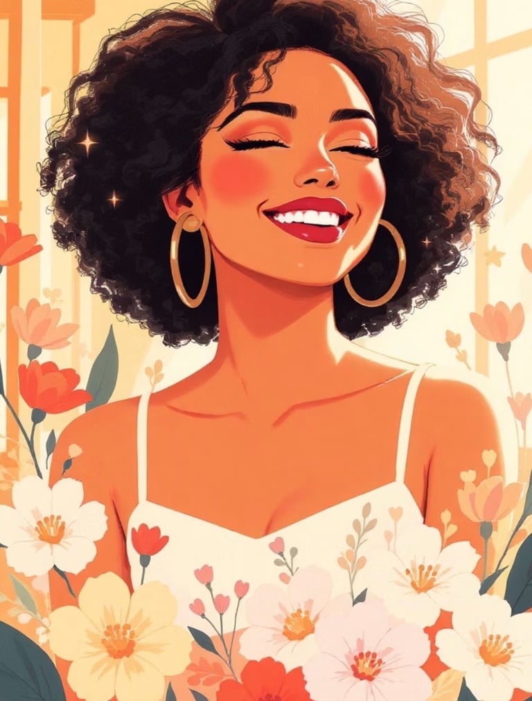FEmme souriante au soleil