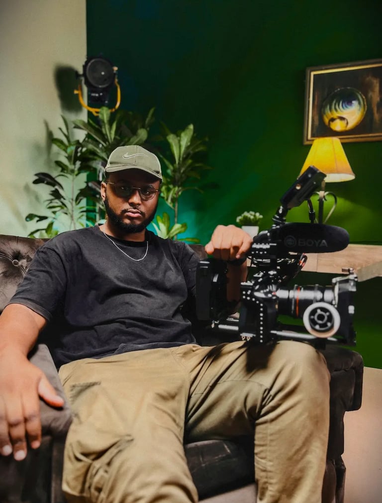 Daniel da Trindade (Director DDT) holding his main camera on a music video set.