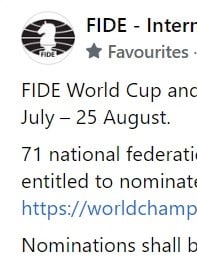 FIDE World Cup and Women's World Cup 2023. FIDE Chess