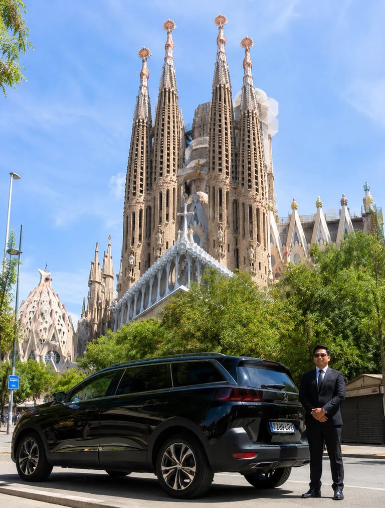 Filipino driver in Barcelona for private Sagrada Familia city tours