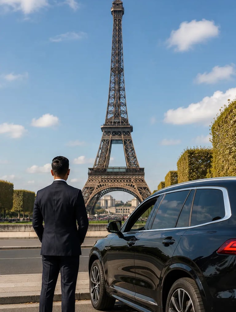 Filipino driver in Paris for private Eiffel Tower city tours